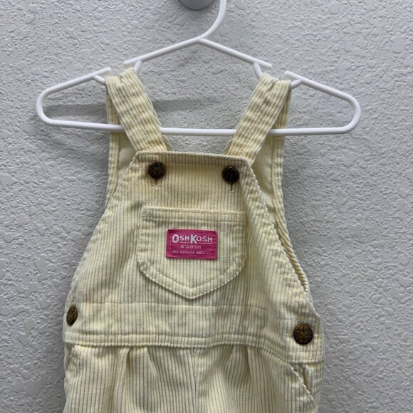 VTG Oshkosh Yellow Corduroy Footed Overall Infant Baby size 6/9 Month USA Made - Picture 2 of 6